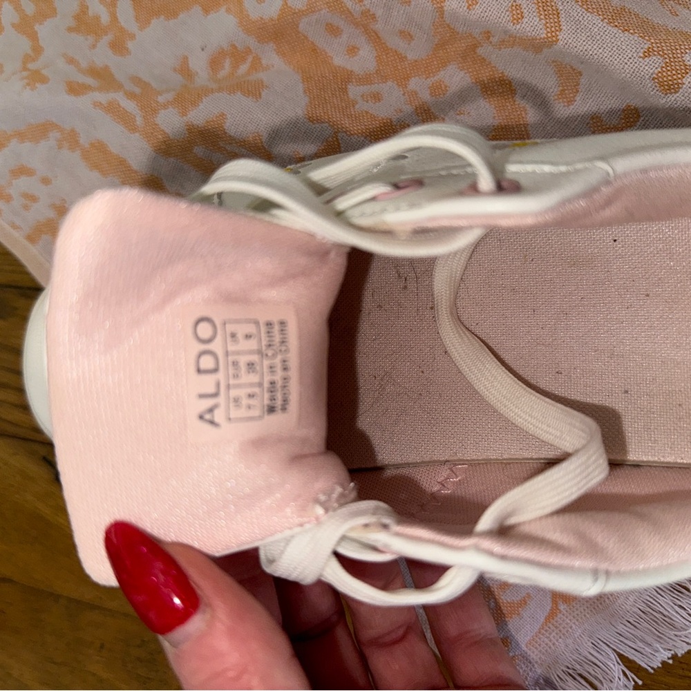 White and Pink Floral Sneakers - Picture 5 of 6